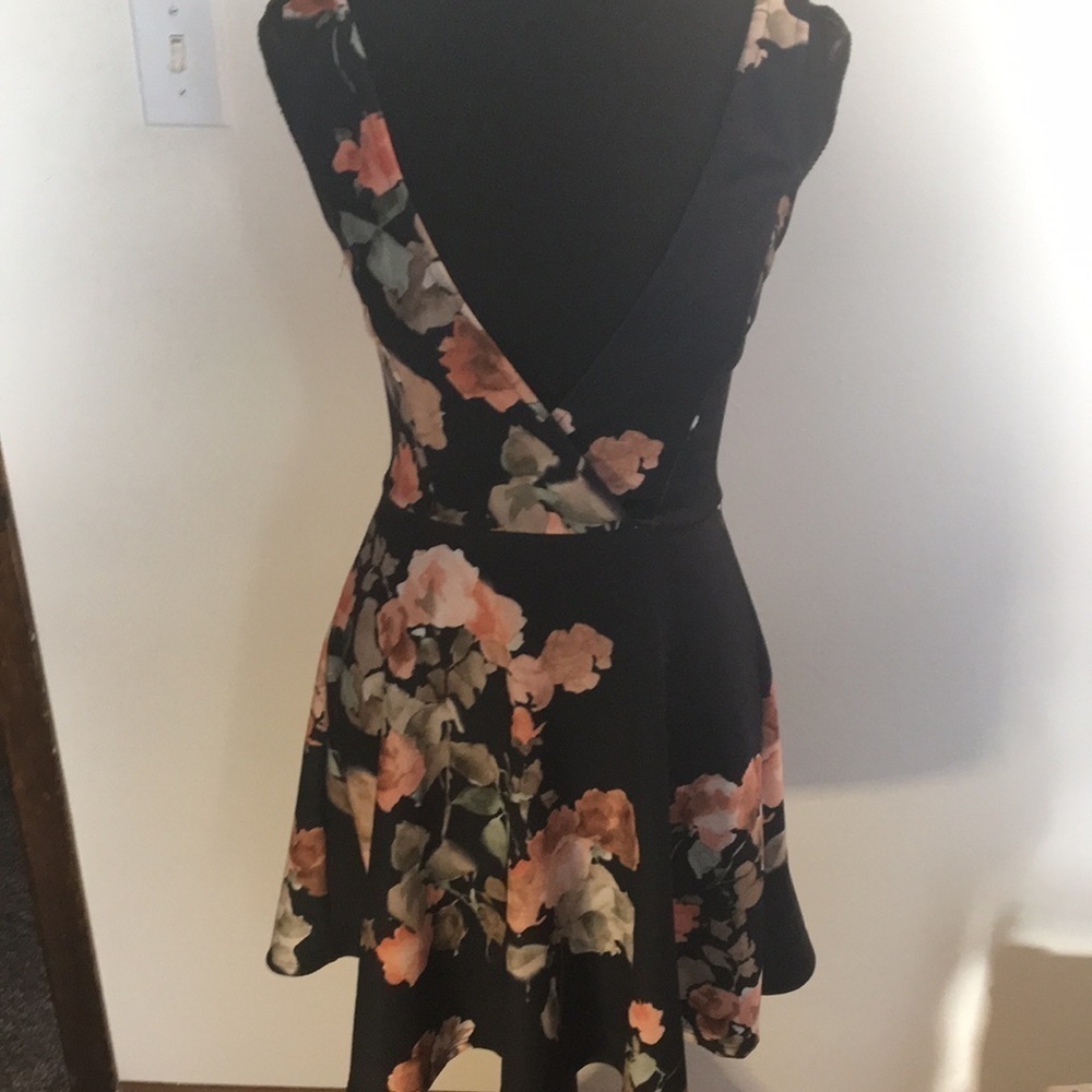 Charlotte Russe floral deep dark blue midi dress